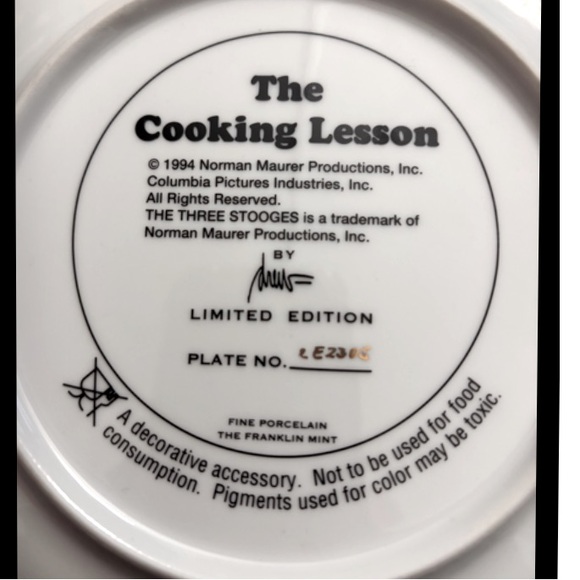 Three Stooges Trio Franklin Mint Limited Edition Decorative Plates X Certificate - Picture 10 of 15